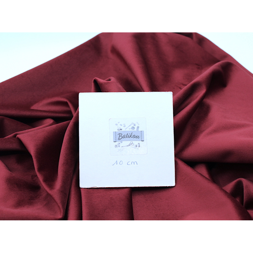 Velours ras coton organique coloris bordeaux