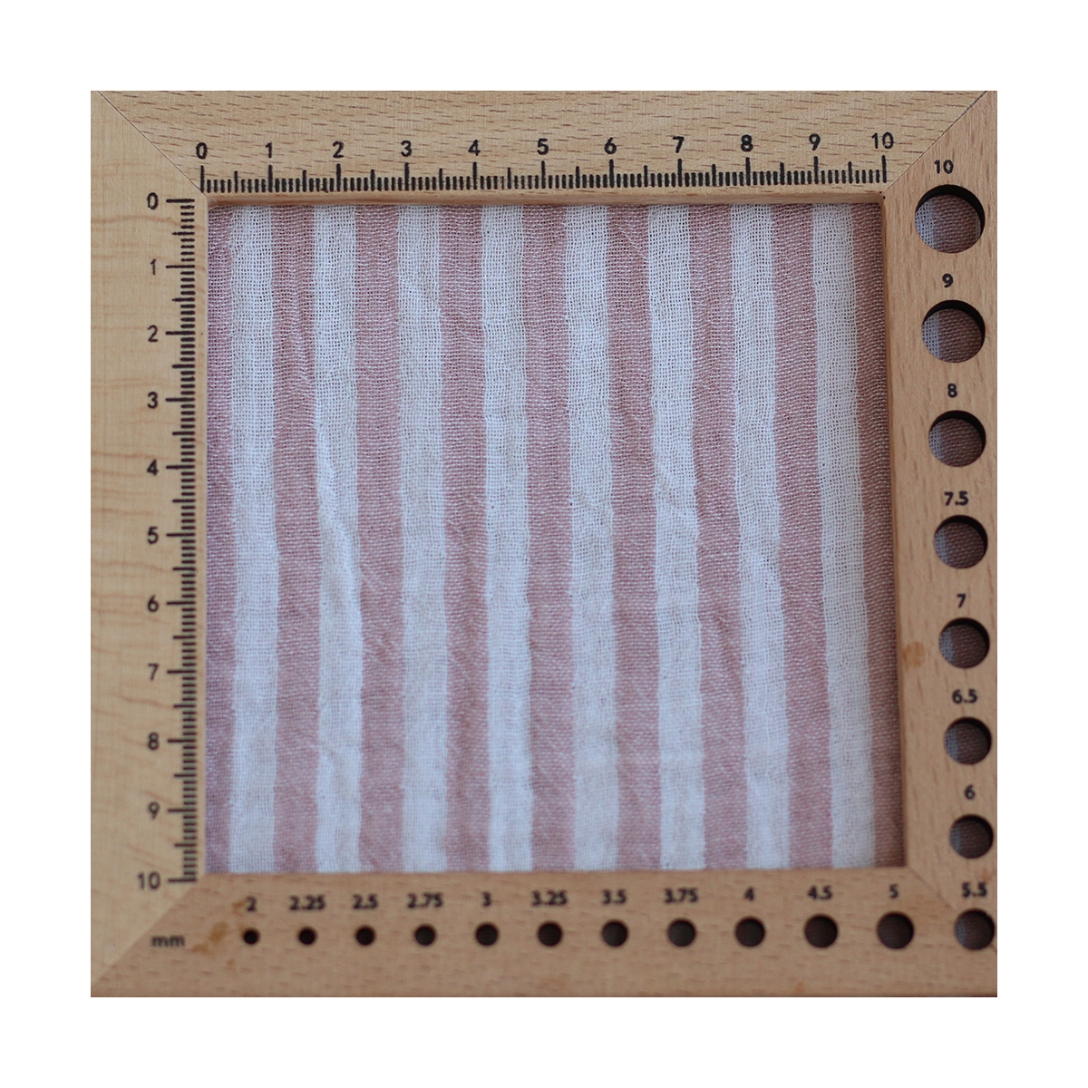 Double gaze de coton réversible rayures vieux rose