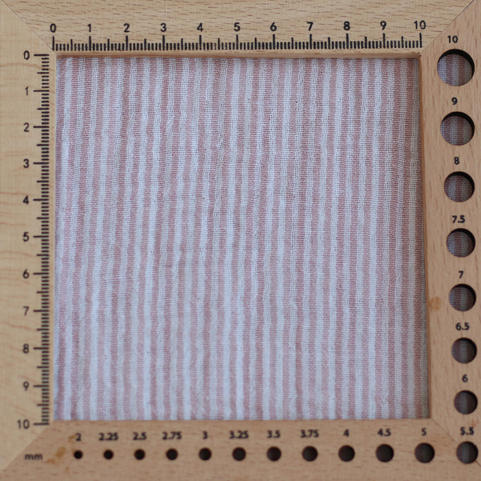 Double gaze de coton réversible rayures vieux rose