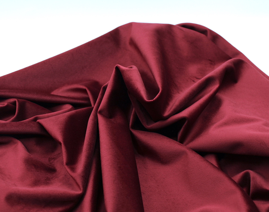 Velours ras coton organique coloris bordeaux