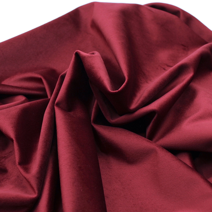 Velours ras coton organique coloris bordeaux