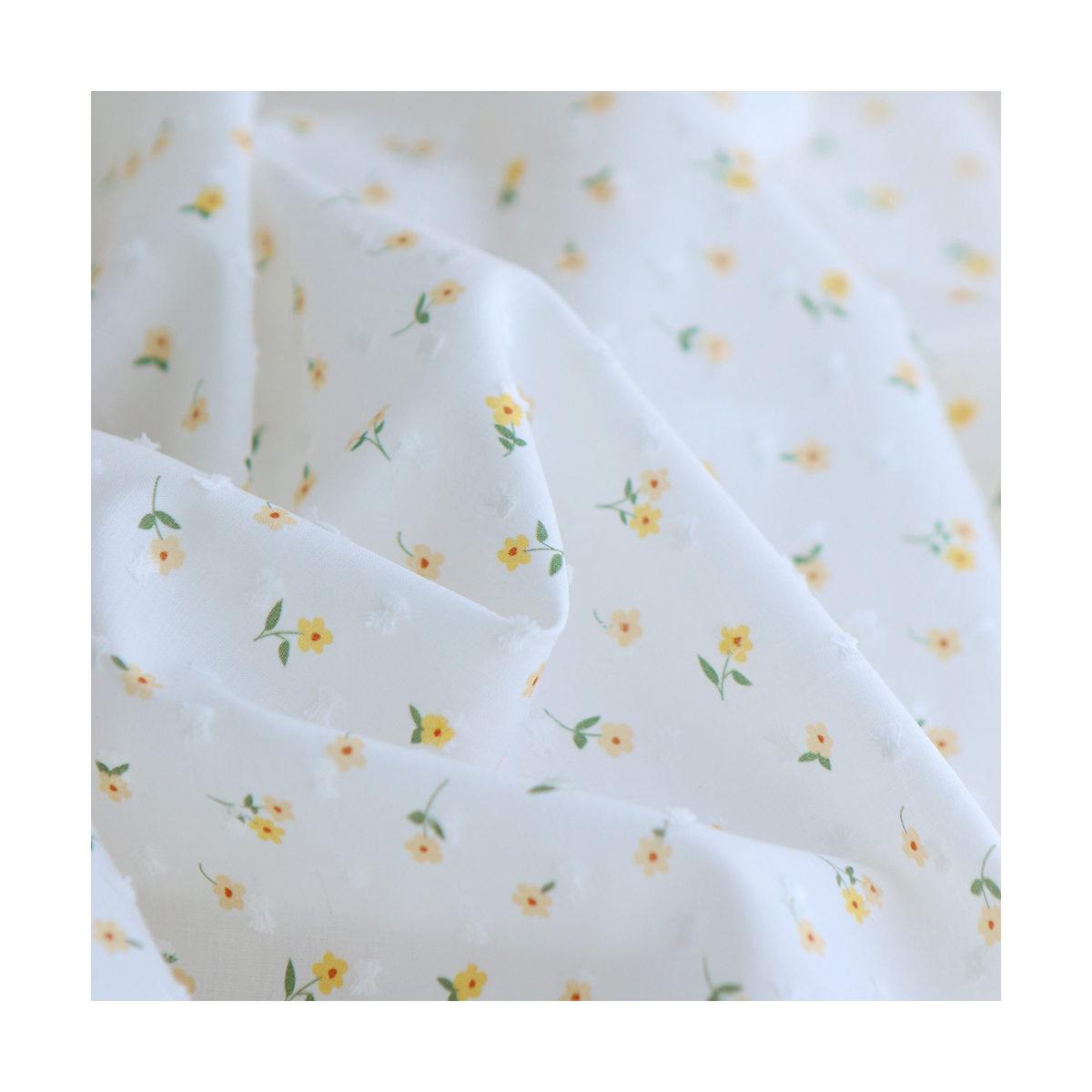 copy of Rozen - Plumetis de coton blanc imprimé exclusif bleu cobalt