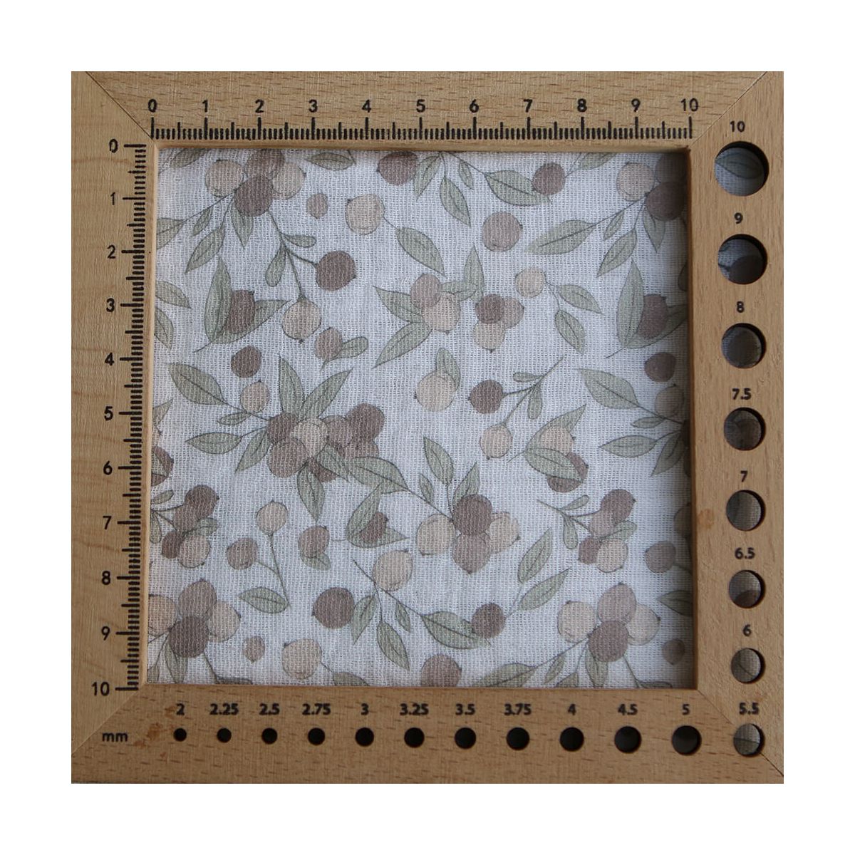 Hind Full - Double gaze de coton BIO exclusif blanc lait à motif nature