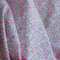 copy of Méline - Popeline de coton BIO imprimé fleurs rose fluo