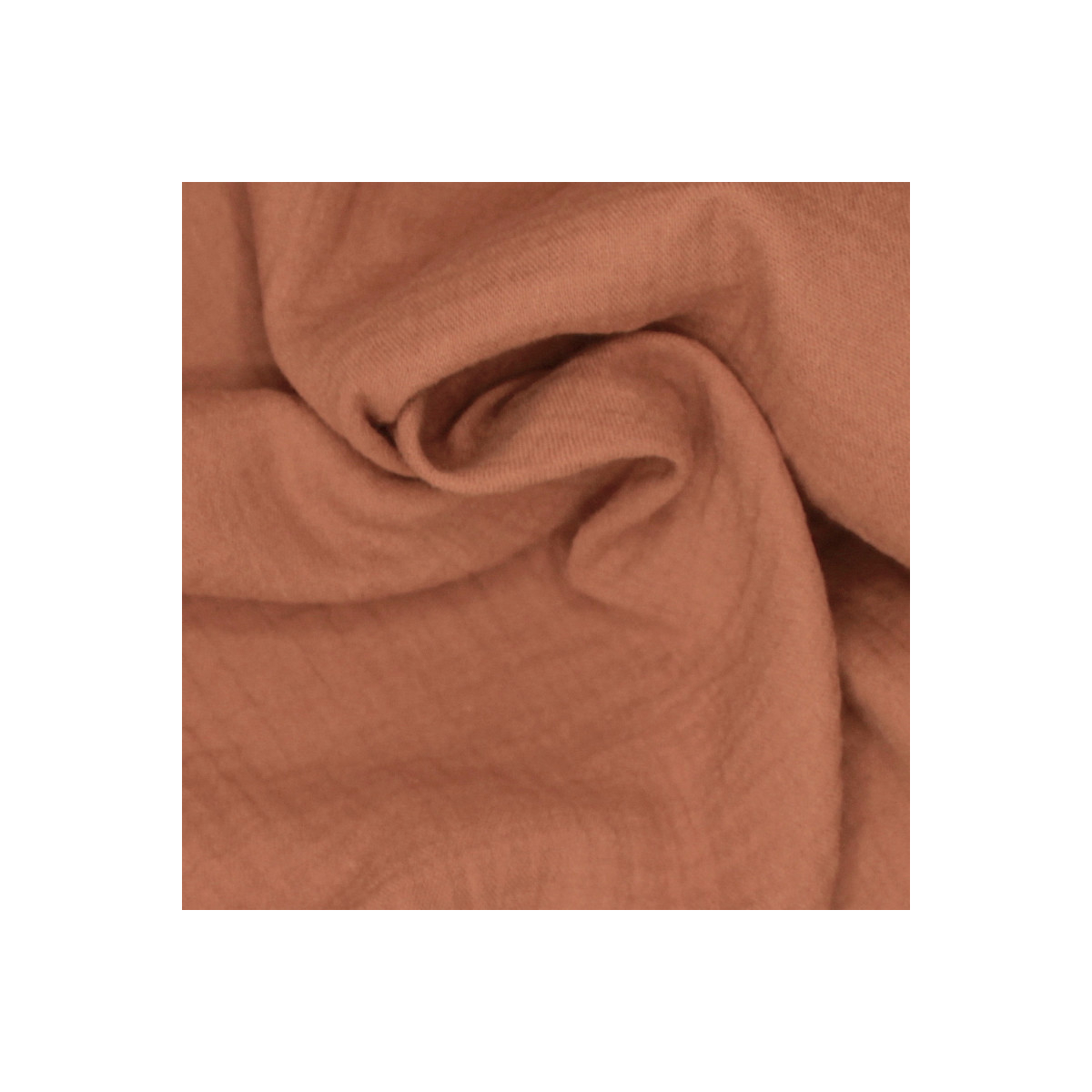 Double gaze de coton BIO unie ARGILE