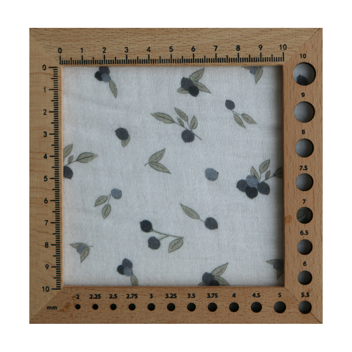 Hind - Double gaze de coton BIO fond blanc imprimé exclusif vert et bleu