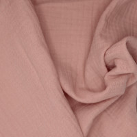 Double gaze de coton BIO unie rose pétale