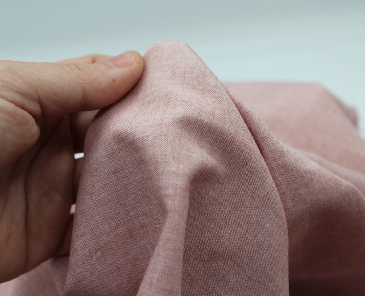 Chambray coton coloris rose boudoir