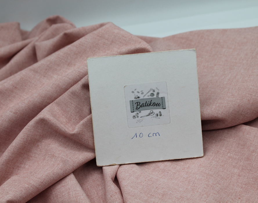 Chambray coton coloris rose boudoir