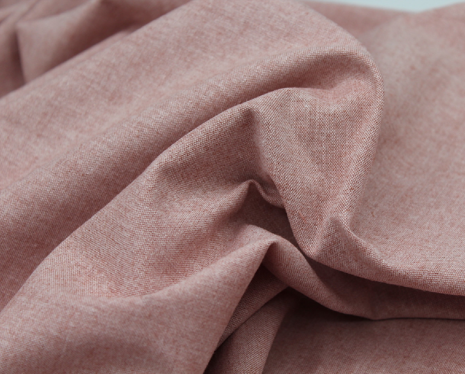 Chambray coton coloris rose boudoir