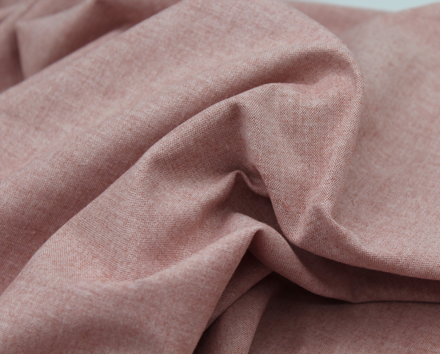 Chambray coton coloris rose boudoir