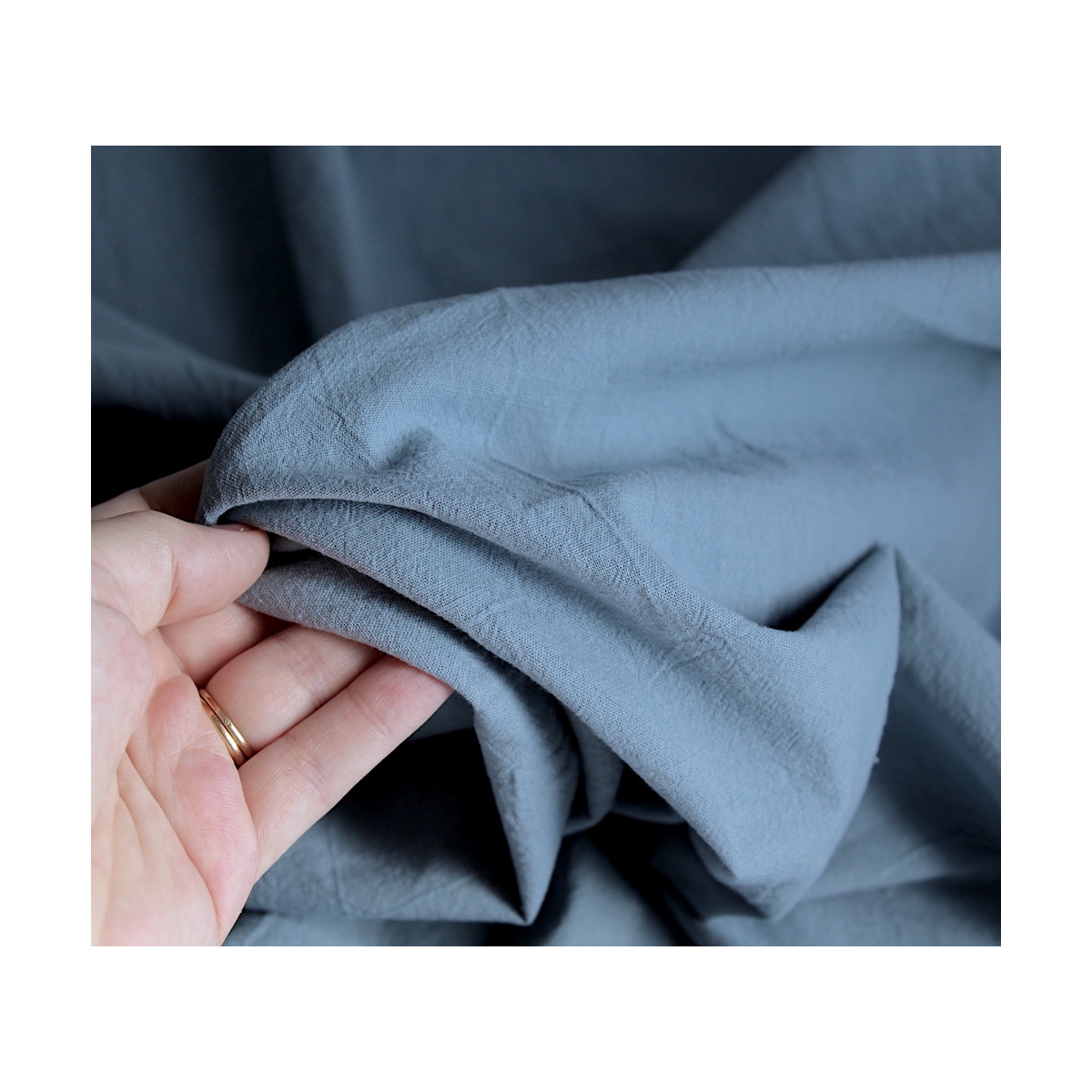 Coton lavé bio coloris bleu vénitien Qualité Oeko-tex - 3
