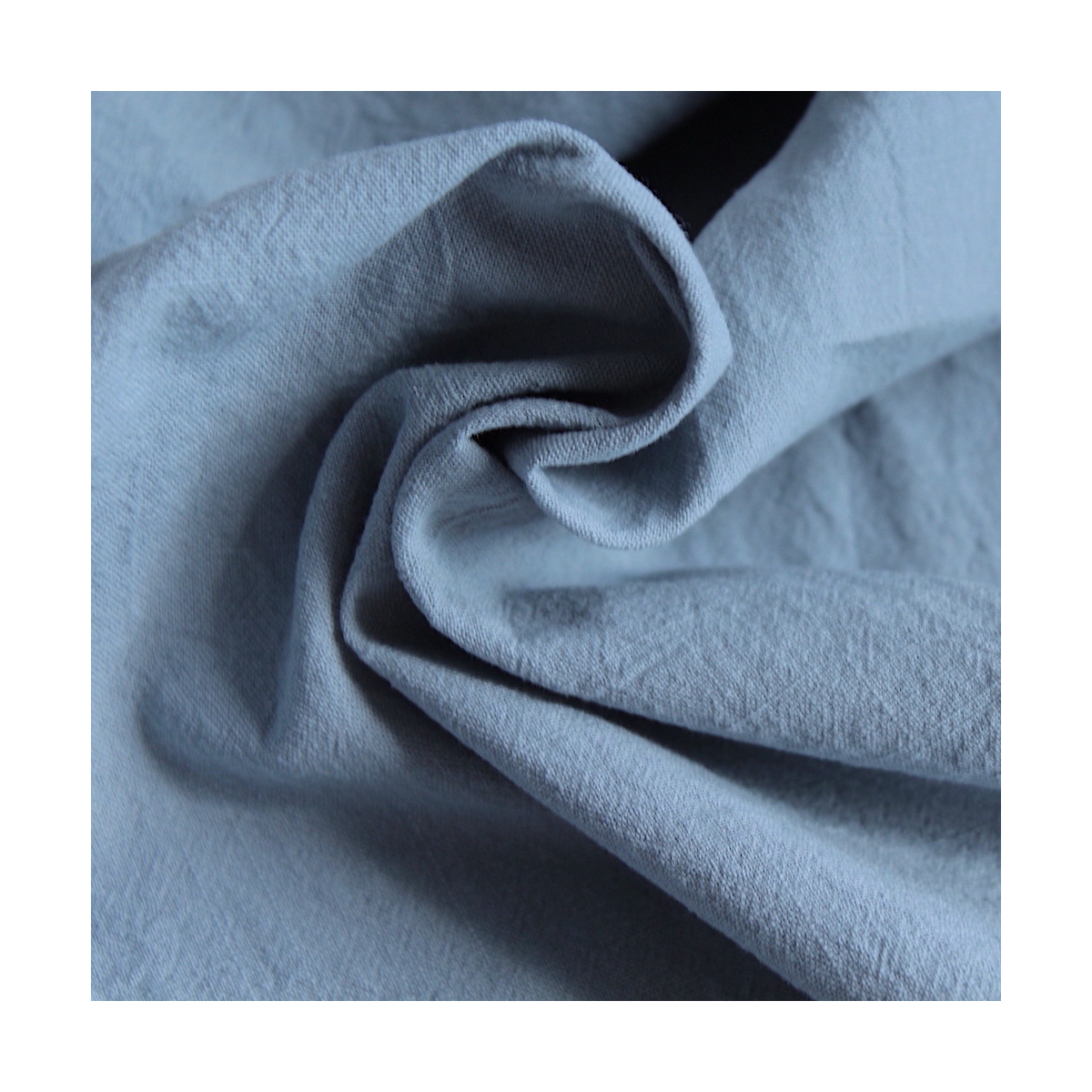 Coton lavé bio coloris bleu vénitien Qualité Oeko-tex - 1