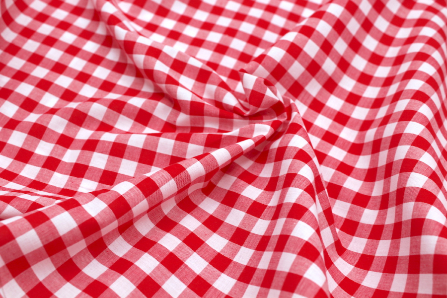 Coton vichy carreaux 10mm ROUGE 2
