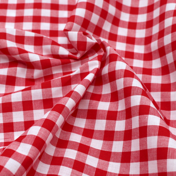 Coton vichy carreaux 10mm ROUGE