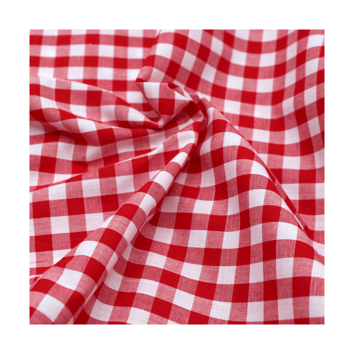 Coton vichy carreaux 10mm ROUGE