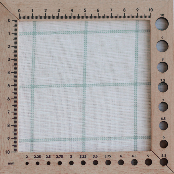 copy of Zephyr - Tissu lin coton fond blanc lait quadrillage bleu horizon