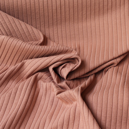 Jersey coton côtes larges coloris argile clair