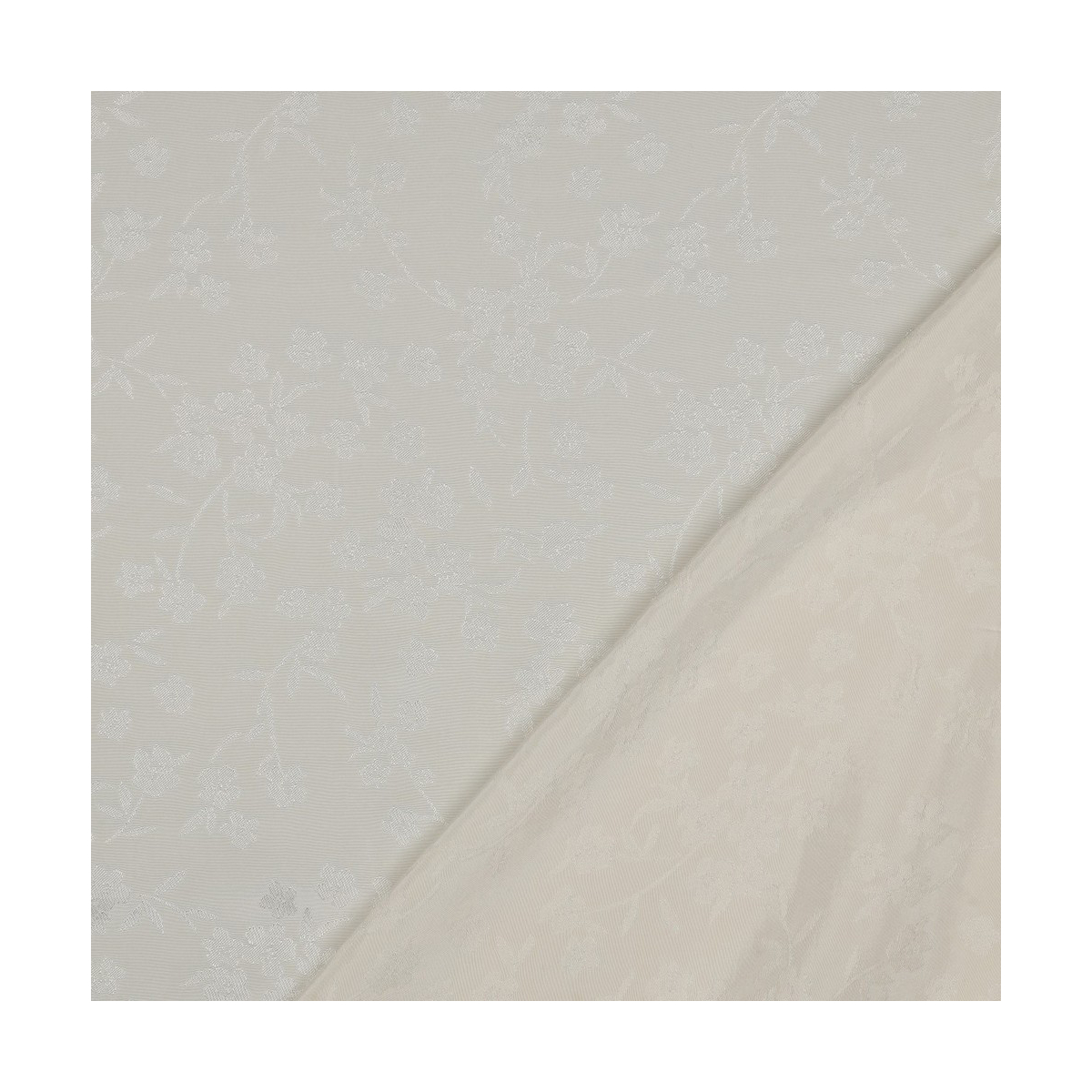Jasmine - Viscose tissage jacquard fleuri écru