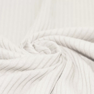 Jersey coton côtes larges coloris écru Qualité Oeko-tex - 1