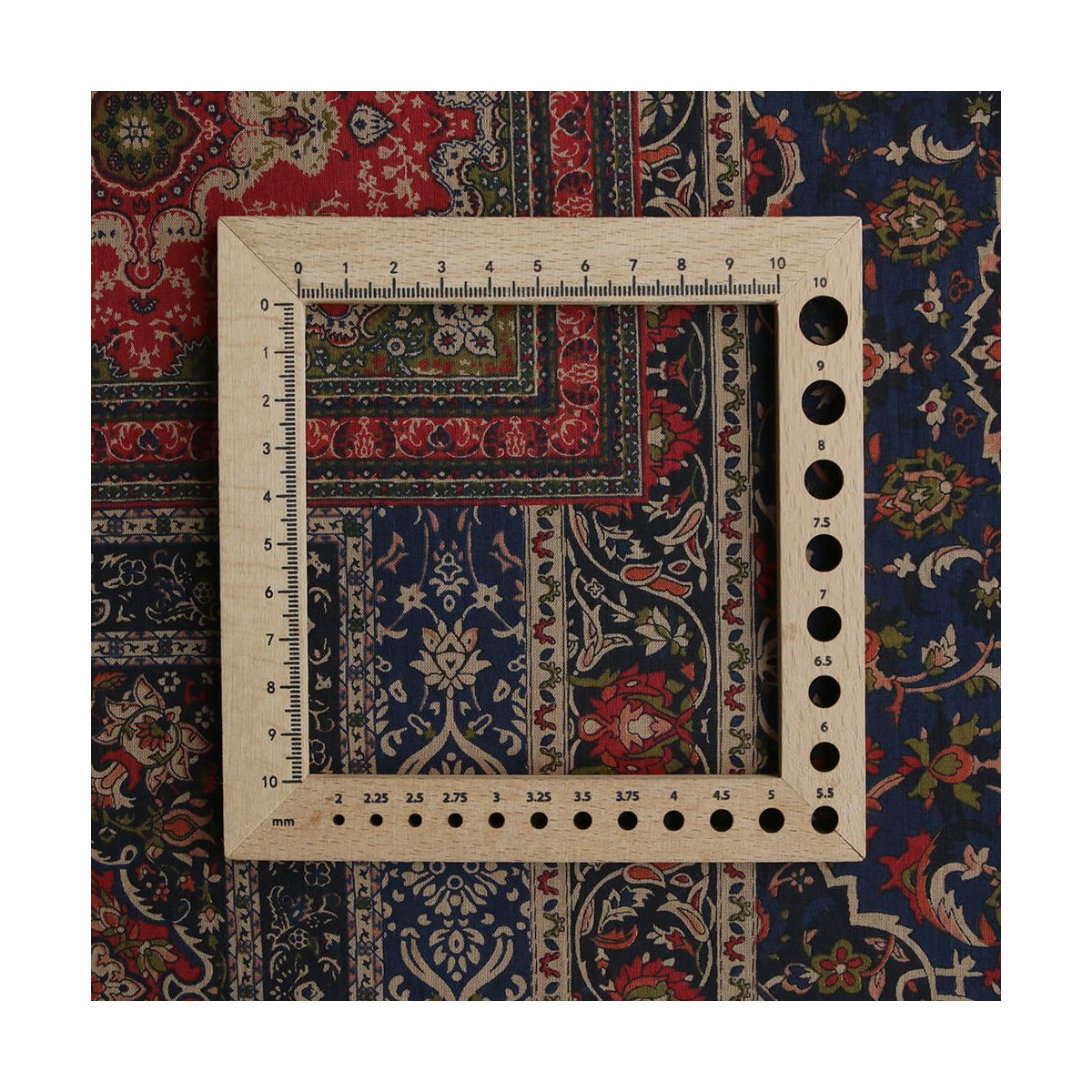 Kiran - Tissu indien en coton imprimé main Hand Block marine