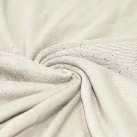 Jersey coton maille pointelle coloris beige