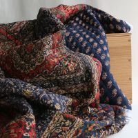 Kiran - Tissu indien matelassé double face coton hand block largeur 100cm