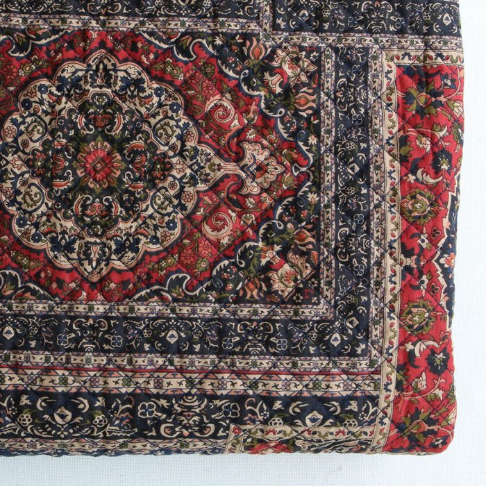 Kiran - Tissu indien matelassé double face coton hand block largeur 100cm