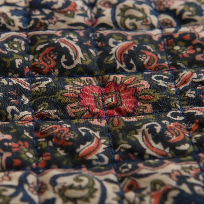 Kiran - Tissu indien matelassé double face coton hand block largeur 100cm