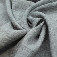 Double gaze de coton BIO chiné coloris GRIS