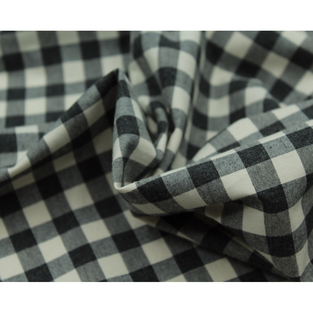 Coton vichy chiné écru carreaux 10mm