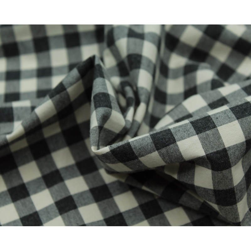 Coton vichy chiné écru carreaux 10mm