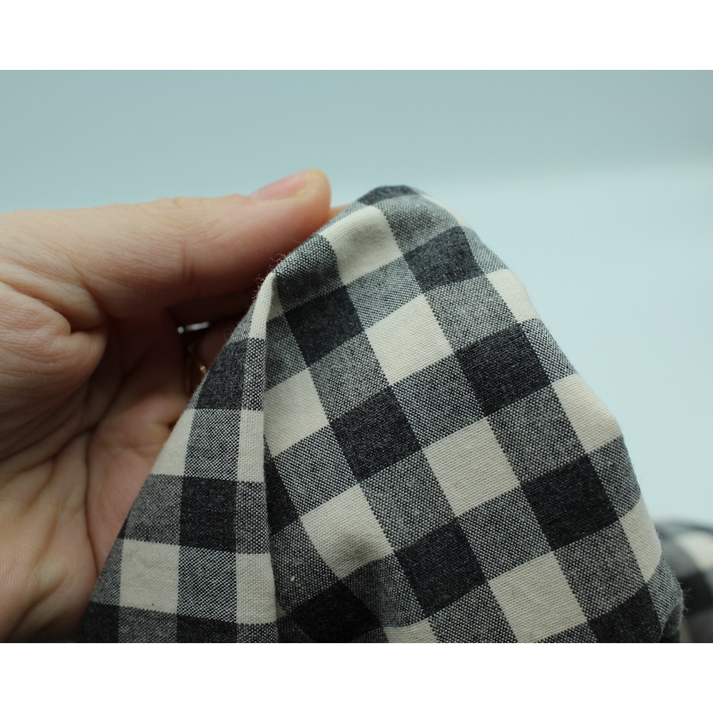 Coton vichy chiné écru carreaux 10mm