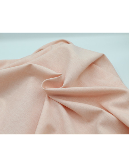 Chambray coton coloris rose poudré