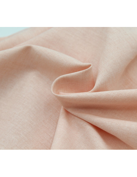 Chambray coton coloris rose poudré