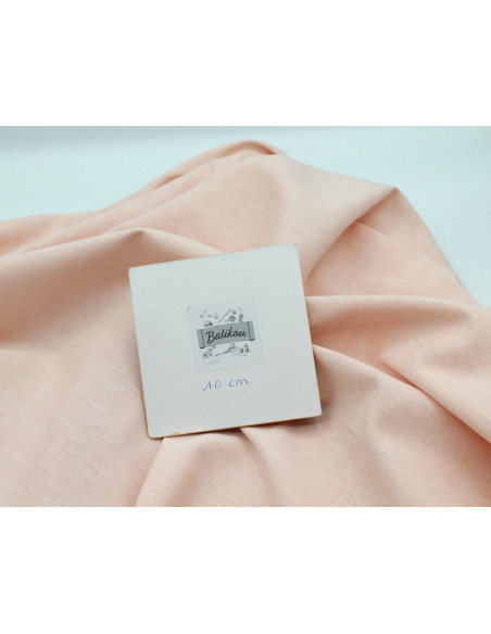 Chambray coton coloris rose poudré