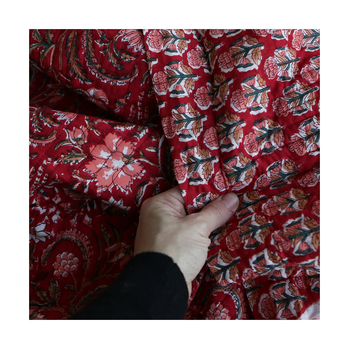 copy of Neha - Tissu indien matelassé double face coton hand block largeur 100cm