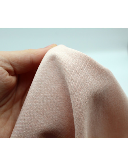 Chambray coton coloris rose poudré