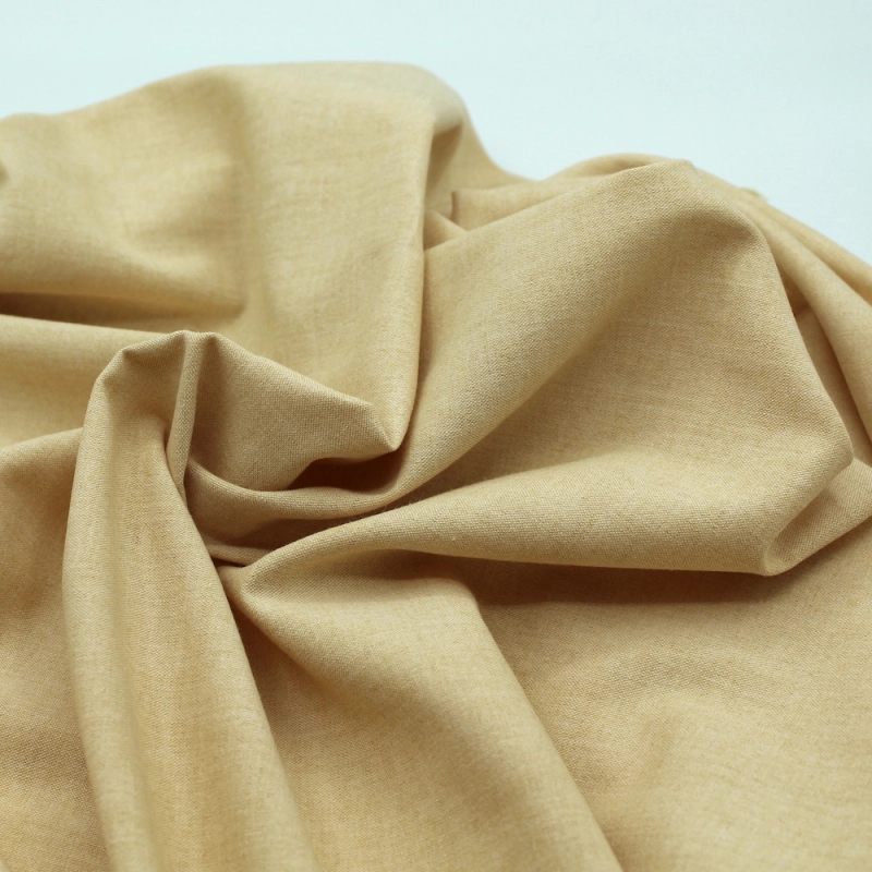 Chambray coton coloris MOUTARDE CLAIR