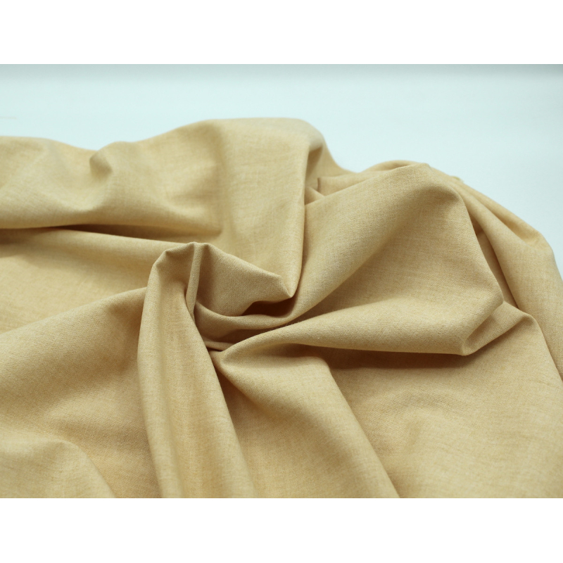 Chambray coton coloris MOUTARDE CLAIR