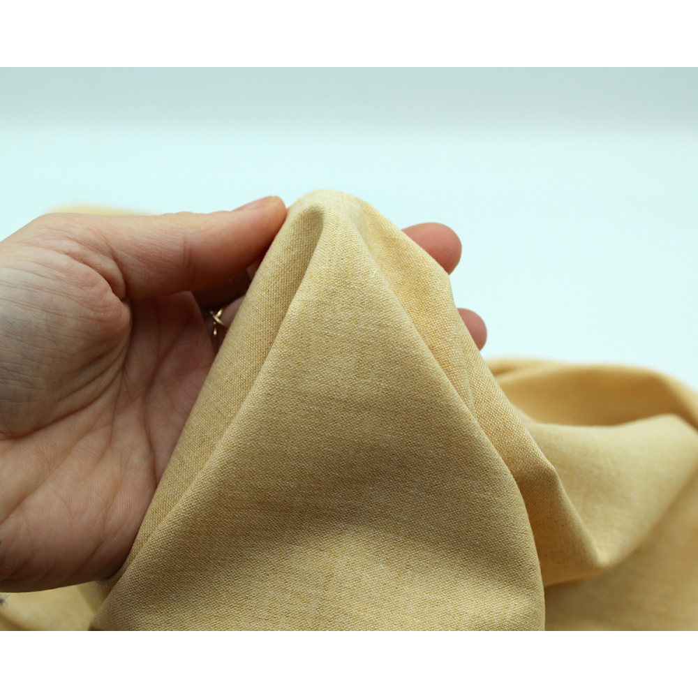 Chambray coton coloris MOUTARDE CLAIR