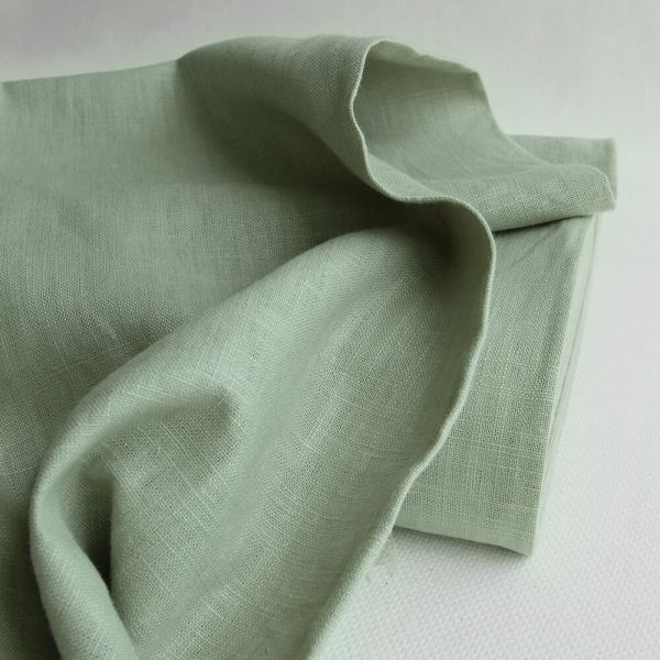 Lin lavé coloris vert amande