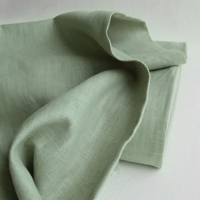 Lin lavé coloris vert amande