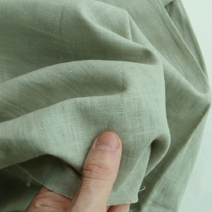 Lin lavé coloris vert amande