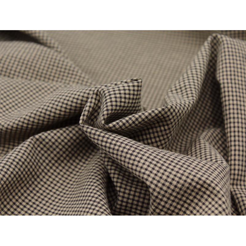 Seersucker / Coton gaufré vichy mini 1mm beige