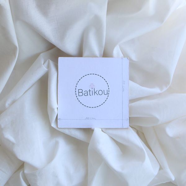 Voile de coton organique uni coloris blanc ivoire 2