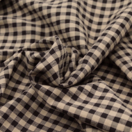 Seersucker / Coton gaufré vichy beige