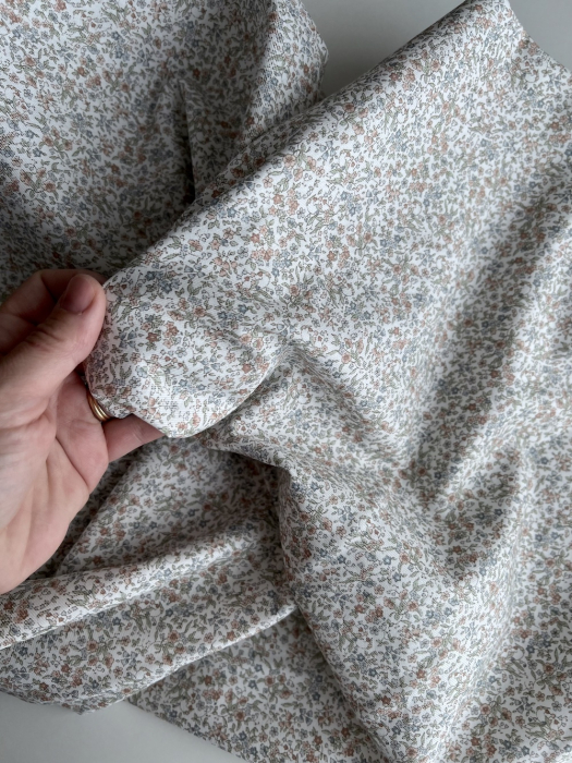 Camille - Tissu sergé / twill de coton organique imprimé rose Tissus issus de l'agriculture biologique  - 4