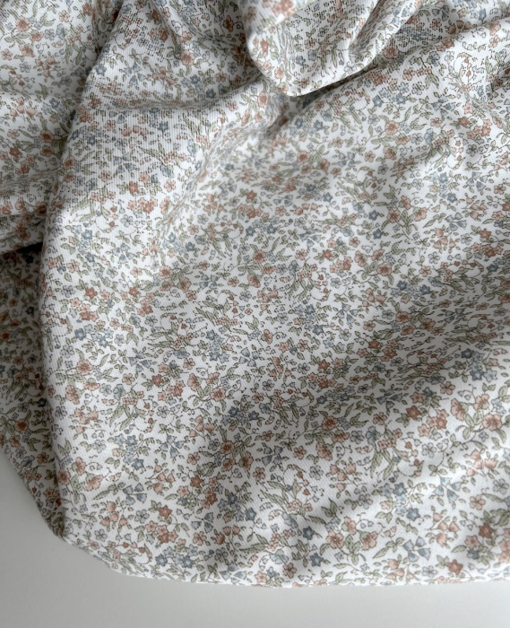Camille - Tissu sergé / twill de coton organique imprimé rose Tissus issus de l'agriculture biologique  - 7