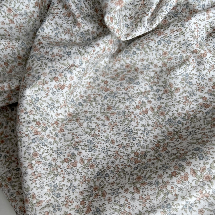 Camille - Tissu sergé / twill de coton organique imprimé rose Tissus issus de l'agriculture biologique  - 9